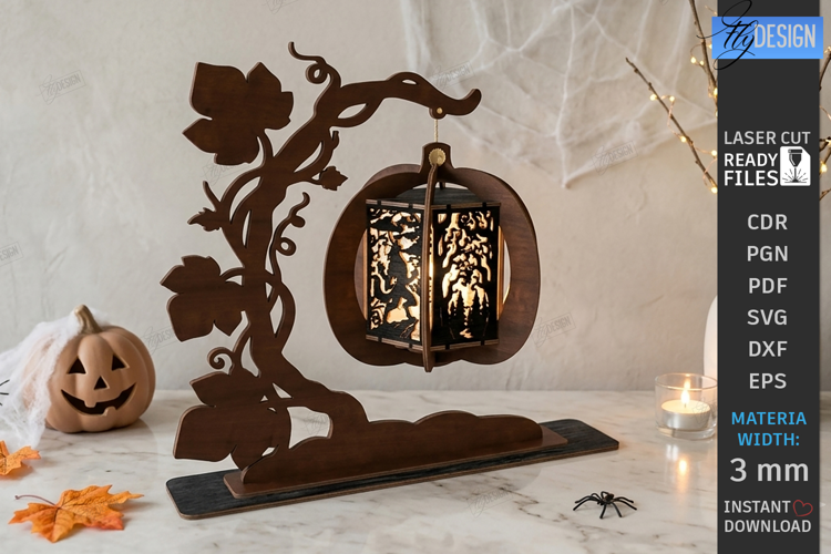 Halloween Hand Lantern Laser Cut | Halloween Hanging Lantern