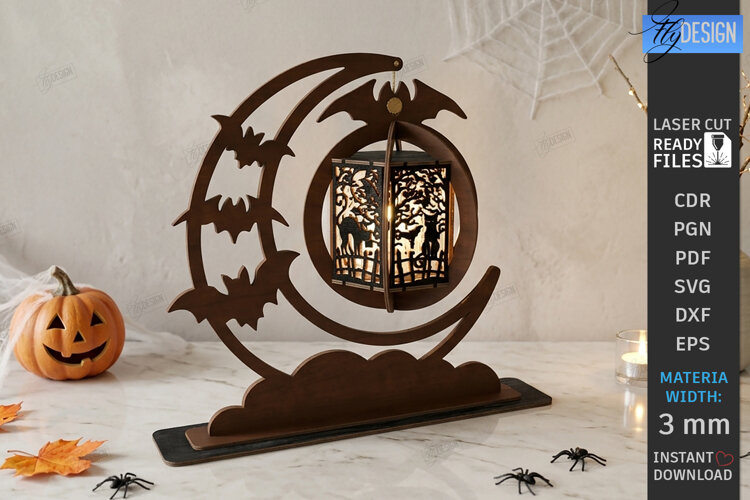Halloween Hand Lantern Laser Cut | Halloween Hanging Lantern example image 1