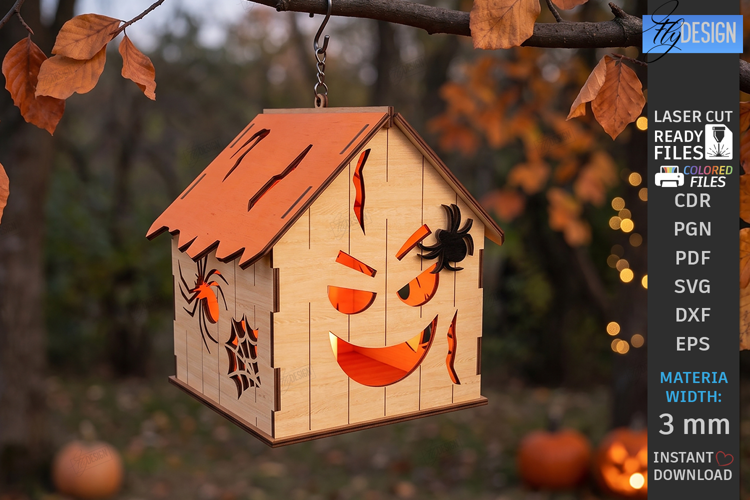 Halloween Haunted House Lantern Laser Cut | Candle Holder
