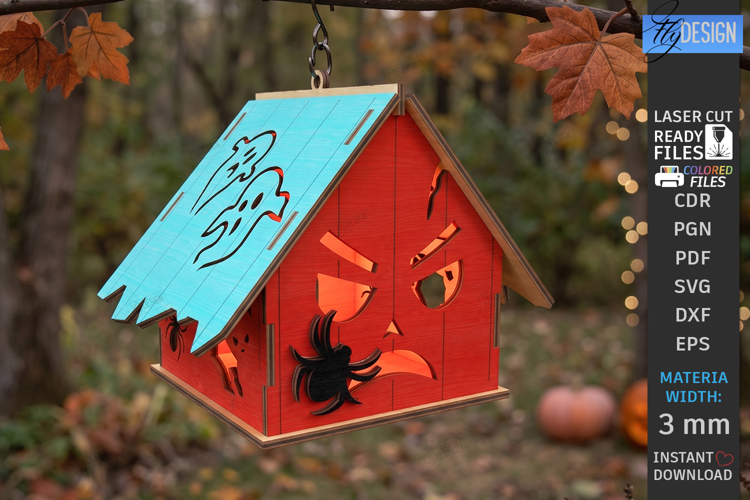 Halloween Haunted House Lantern Laser Cut | Candle Holder