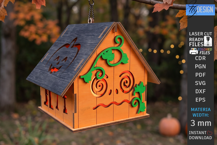Halloween Haunted House Lantern Laser Cut | Candle Holder