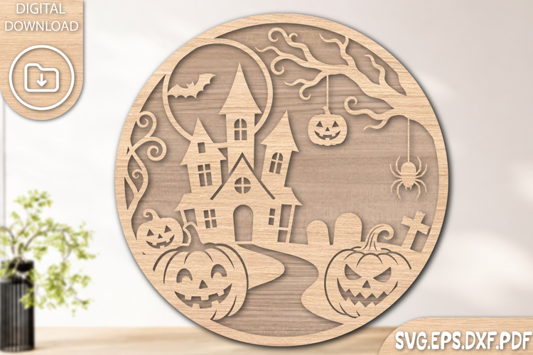 Halloween Haunted House Laser Cut SVG