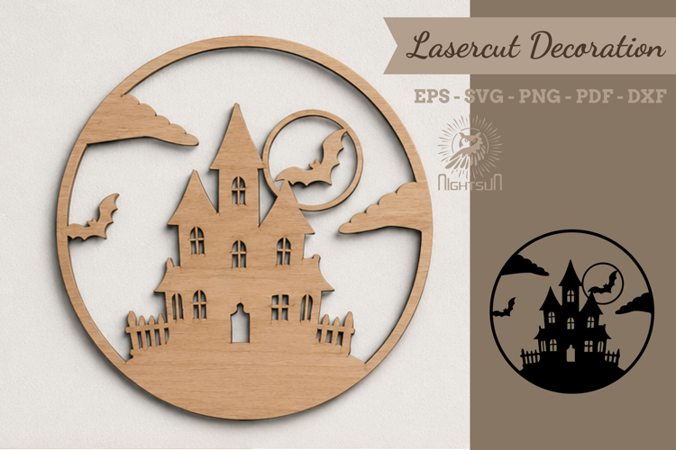Halloween Haunted House Lasercut Decoration