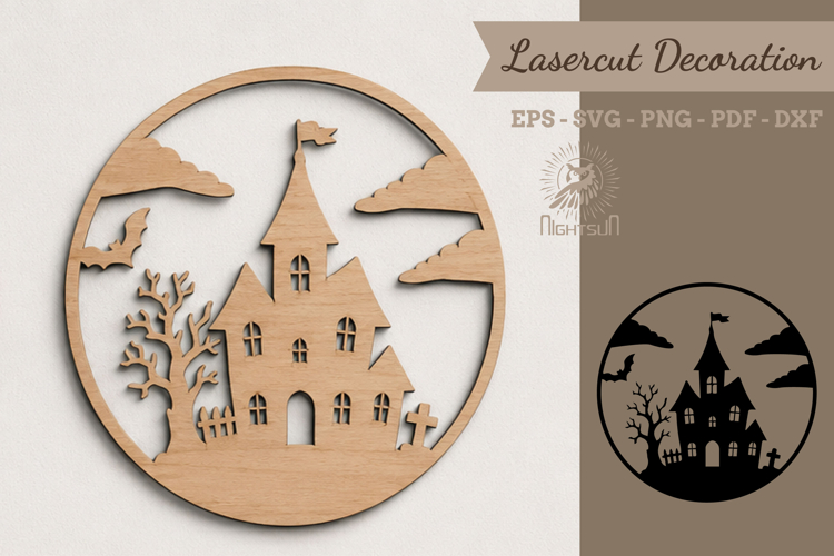 Halloween Haunted House Lasercut Decoration