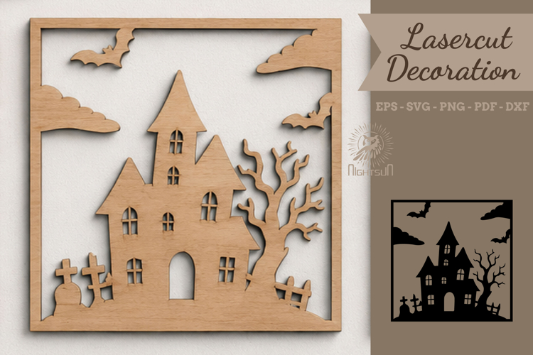 Halloween Haunted House Lasercut Decoration