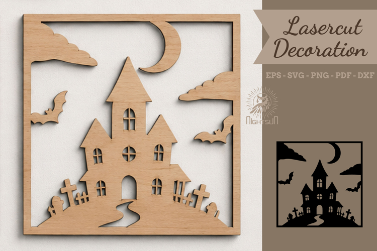 Halloween Haunted House Lasercut Decoration