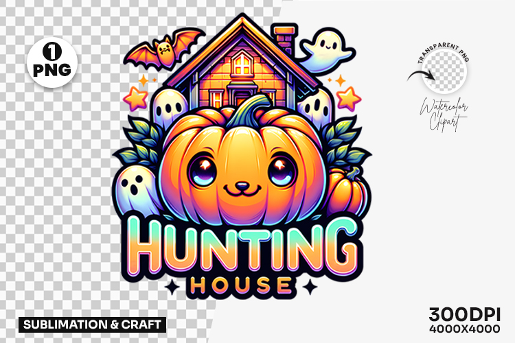 Halloween Haunted House Pumpkin Ghost Clipart PNG Design