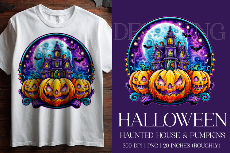 Halloween Haunted House Graphic, Halloween PNG, T-Shirt PNG