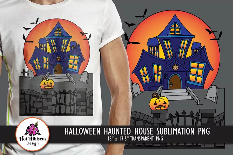 Haunted House Sublimation Halloween Sublimation Design PNG