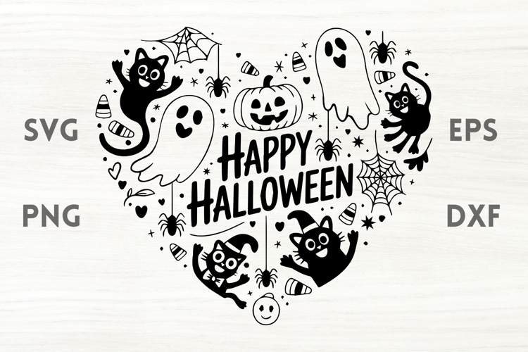 Happy Halloween Party Heart SVG