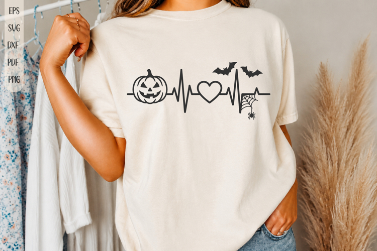 Halloween Heartbeat SVG, Fall Heartbeat svg