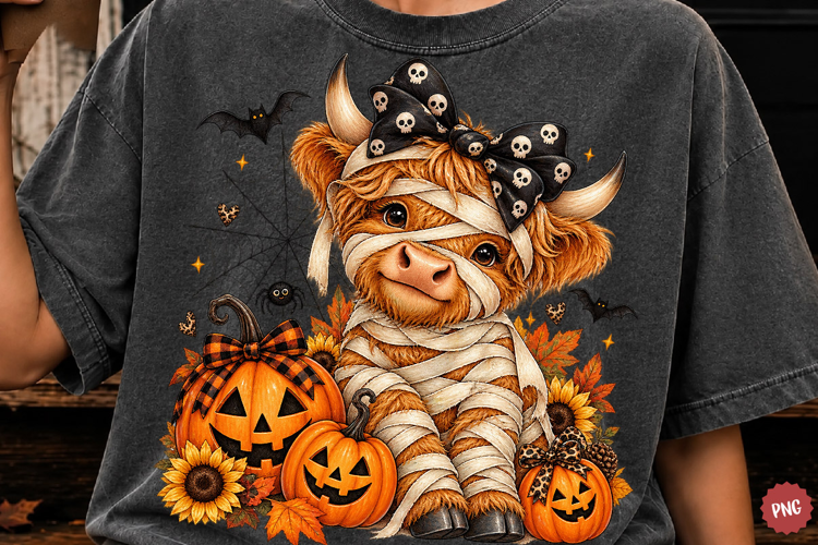 Trending Halloween Highland Cow Png, Funny Halloween Png