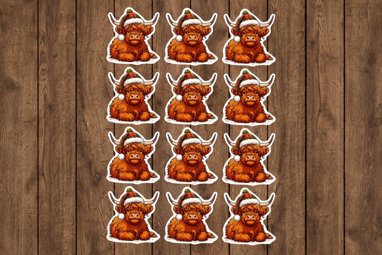 Halloween Highland Cow Stickers - PNG Sticker Sheet