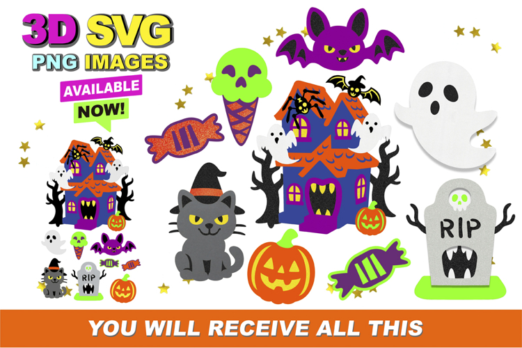 Halloween Elements 3D SVG
