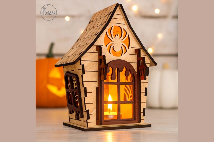 Halloween Night Light & Spooky Decor - Witchs Hut Lantern