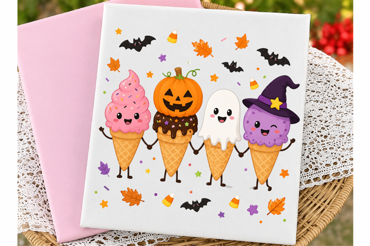Halloween Icecream Pumpkin Ghost Witch Clipart
