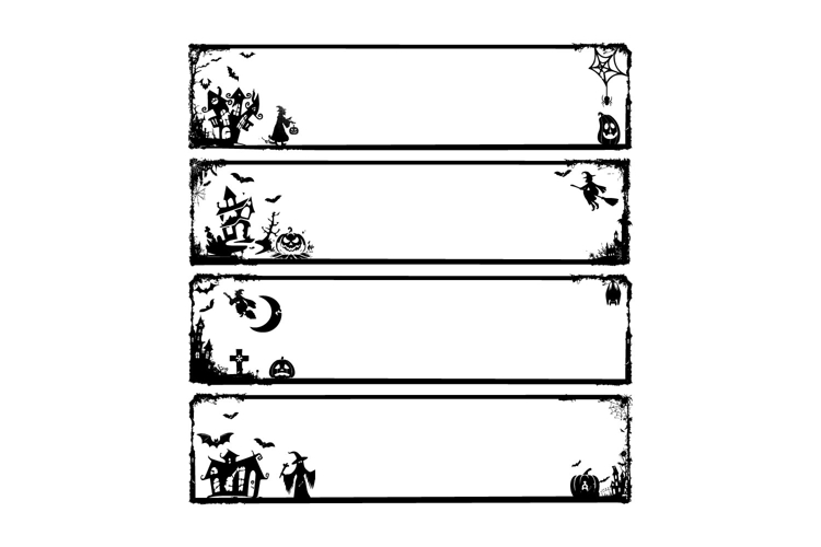 Halloween illustration frame art template background collect