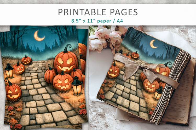 Vintage Halloween Pages, Spooky Junk Journal