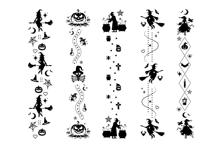 Halloween illustration pattern art border element collection