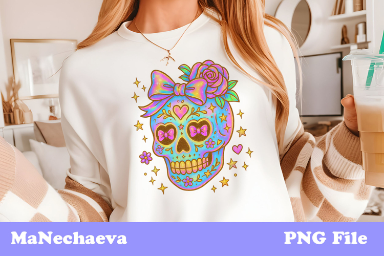 Halloween Iridescent Coquette Sublimation Design PNG