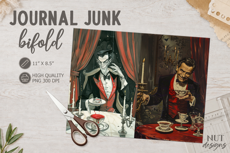 Gothic Vampire Journal Bifold Dracula halloween journal