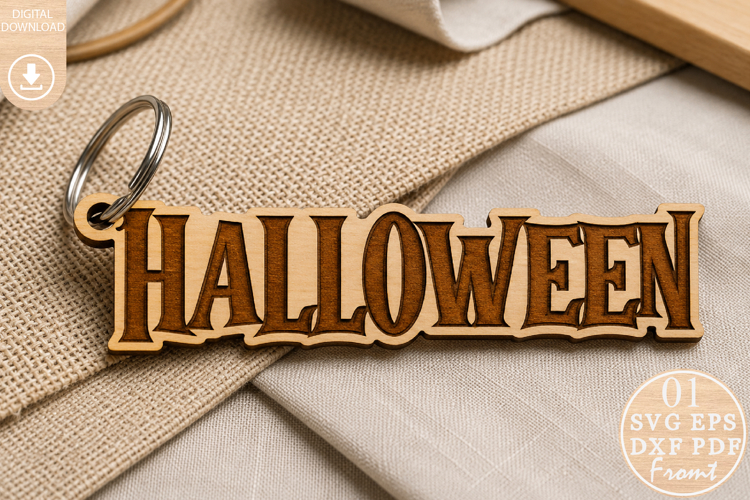 Halloween Keyring Laser Cut SVG