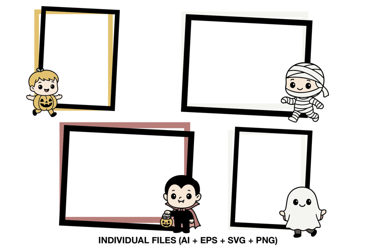 Halloween Kids Frames Clipart, Cute Scrapbook Layout