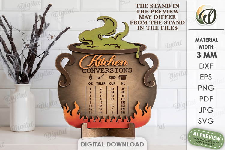 Halloween Kitchen Conversion Laser Cut. Kitchen Decor SVG
