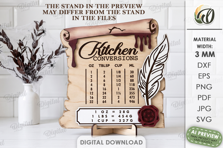 Halloween Kitchen Conversion Laser Cut. Kitchen Decor SVG