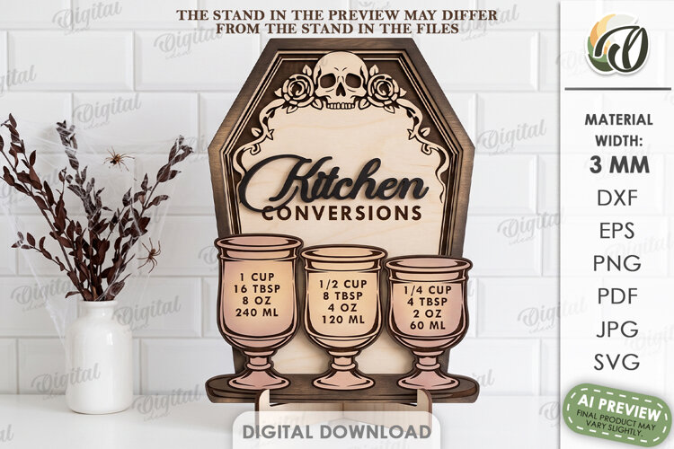 Halloween Kitchen Conversion Laser Cut. Kitchen Decor SVG example image 1