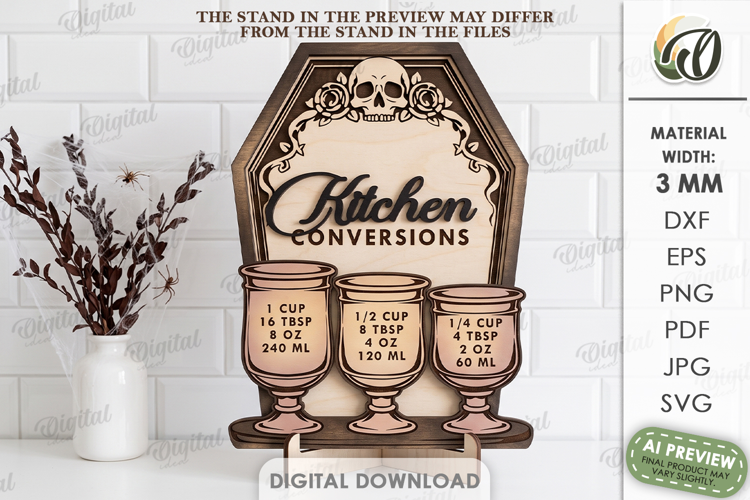 Halloween Kitchen Conversion Laser Cut. Kitchen Decor SVG