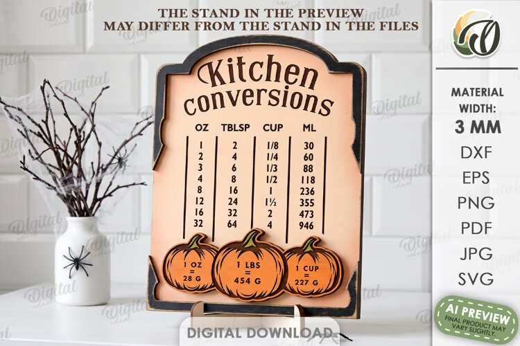 Halloween Kitchen Conversion Laser Cut. Kitchen Decor SVG example image 1