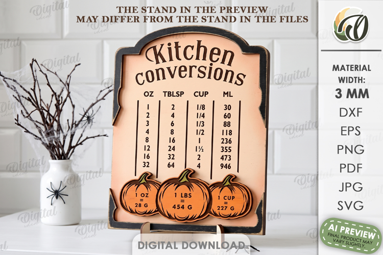 Halloween Kitchen Conversion Laser Cut. Kitchen Decor SVG