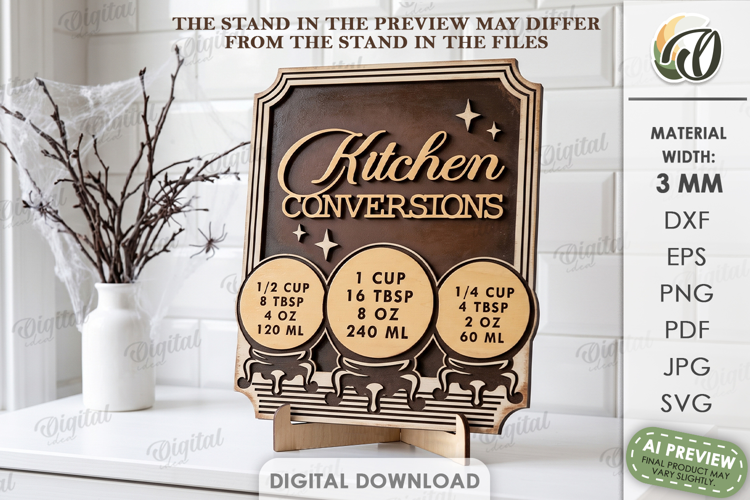 Halloween Kitchen Conversion Laser Cut. Kitchen Decor SVG