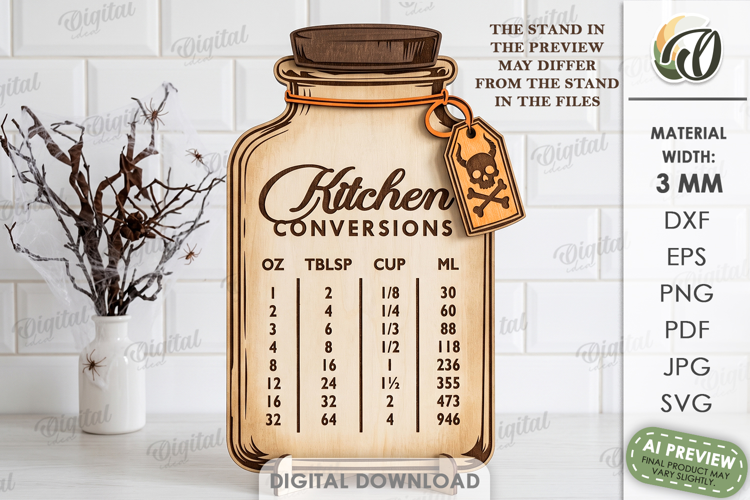 Halloween Kitchen Conversion Laser Cut. Kitchen Decor SVG