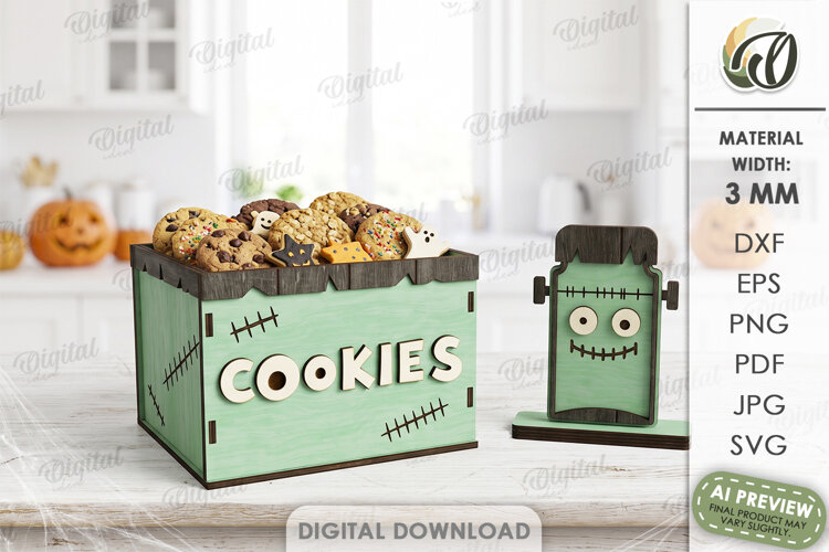 Halloween Kitchen Storage Box and Kitchen Character Lasercut example image 1