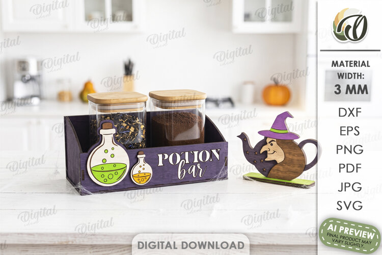 Halloween Kitchen Storage Box and Kitchen Character Lasercut example image 1