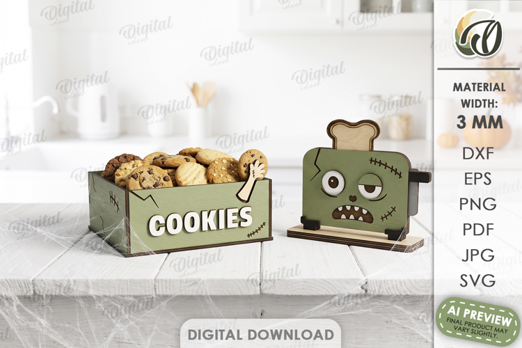 Halloween Kitchen Storage Box and Kitchen Character Lasercut