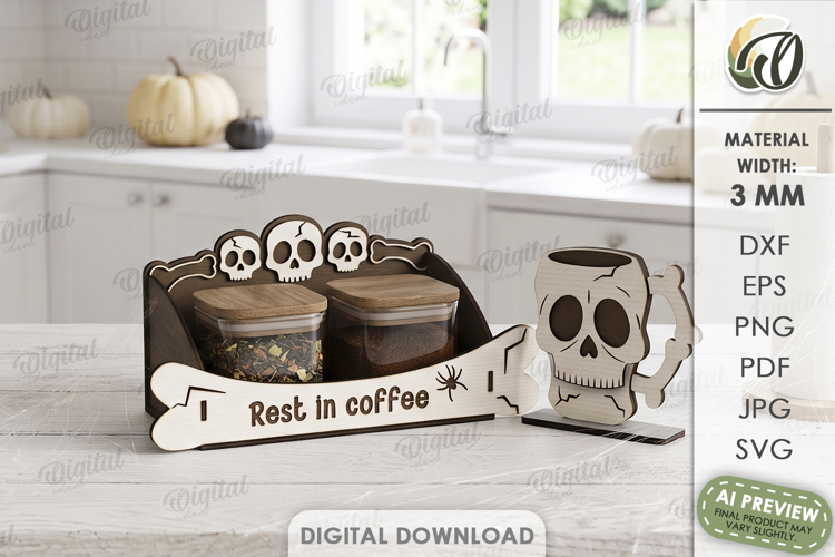 Halloween Kitchen Storage Box with Character Laser Cut