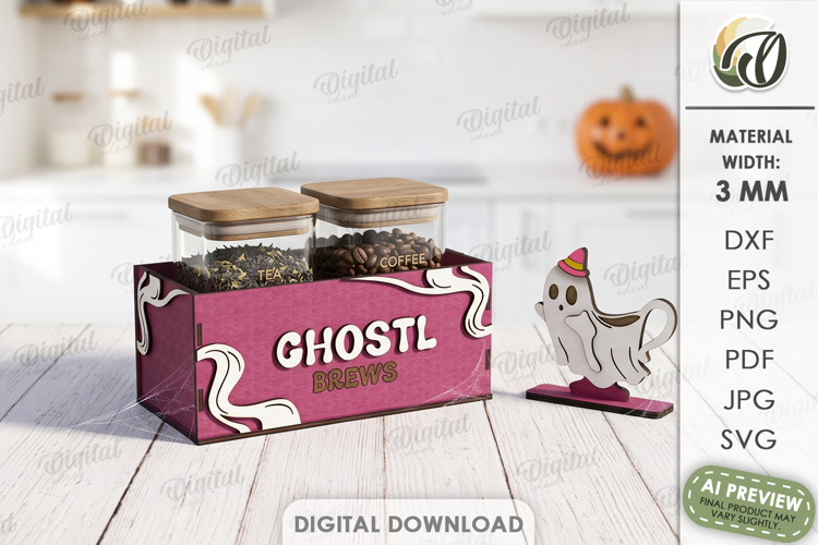 Halloween Kitchen Storage Box with Character Laser Cut