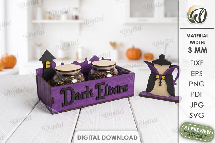 Halloween Kitchen Storage Box and Kitchen Character Lasercut
