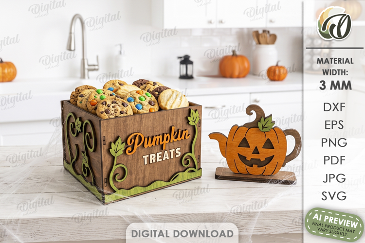 Halloween Kitchen Storage Box and Kitchen Character Lasercut