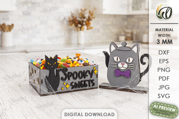 Halloween Kitchen Storage Box and Kitchen Character Lasercut