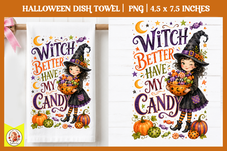Halloween dish towel PNG| Cute Spooky Designs