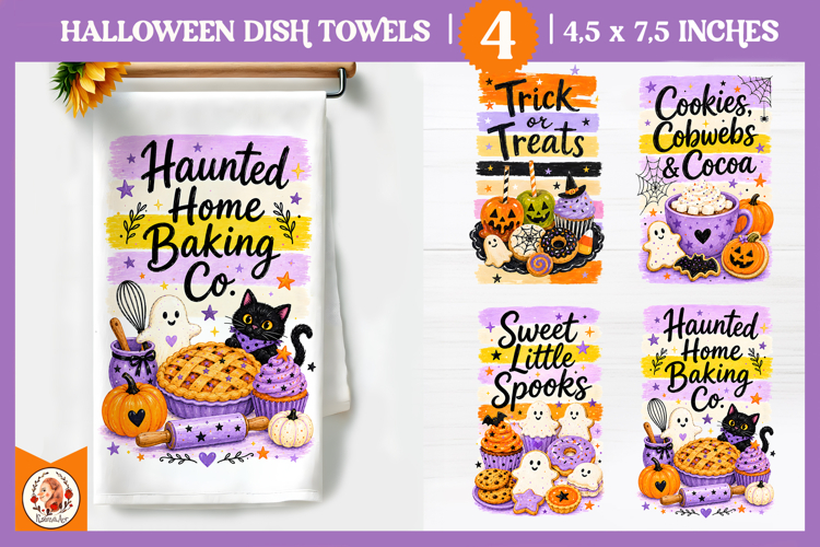 Halloween Baking Dish Towel Sublimation| Cute Spooky Designs