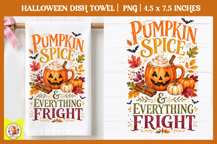 Halloween dish towel PNG| Cute Spooky Designs