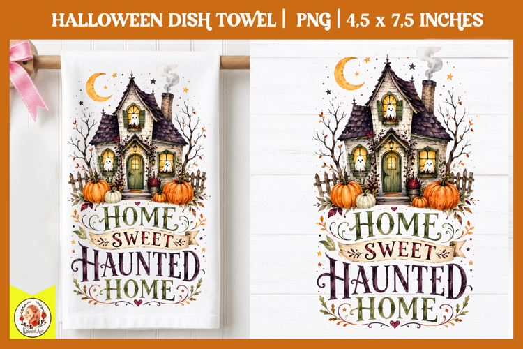Halloween dish towel PNG| Cute Spooky Designs