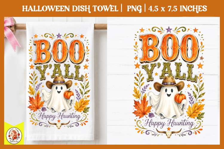 Halloween dish towel PNG| Cute Spooky Designs