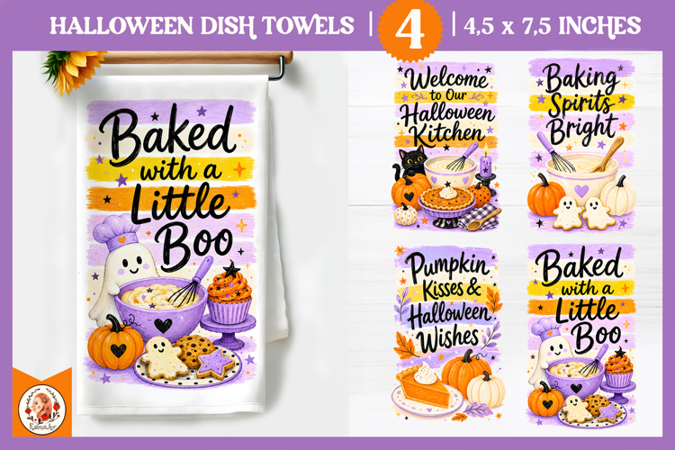 Halloween Baking Dish Towel Sublimation| Cute Spooky Designs