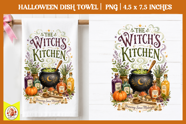 Halloween dish towel PNG| Cute Spooky Designs